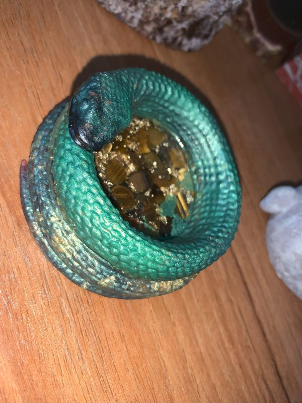 Snake and Tiger Eye tea light holder